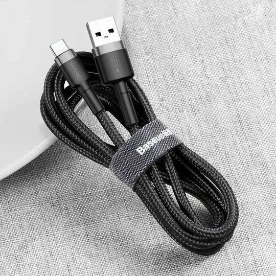 Baseus Cafule 3M USB to Type-C Fast Charging Cable – Durable Nylon Braided Data Cable