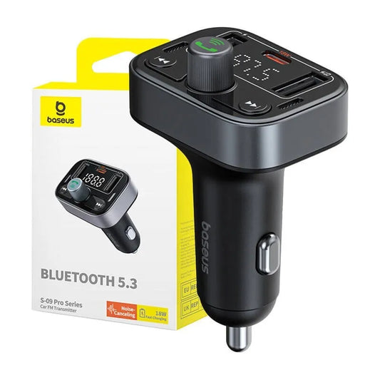 Baseus S-09 Pro Bluetooth car charger plugged in vehicle