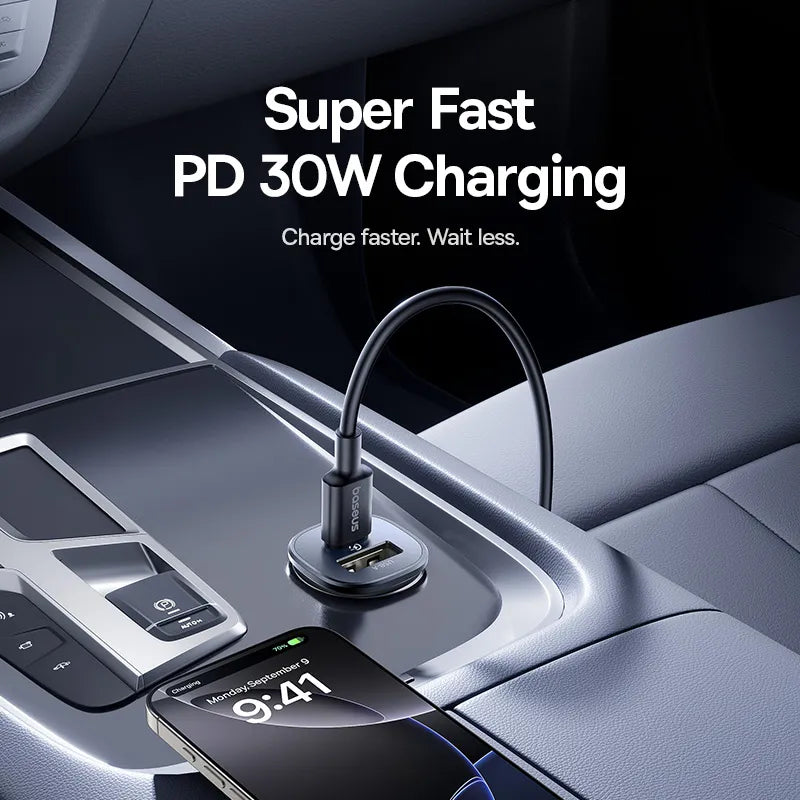 Dual USB Car Charger 30W QC 3.0 Fast Charging