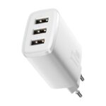 Baseus 17W Compact 3-Port USB Wall Charger – Fast Charging Adapter for iPhone & Android