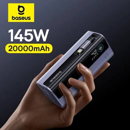 Baseus EnerGeek GR11 20000mAh 145W Power Bank with Retractable Cable — Space Grey
