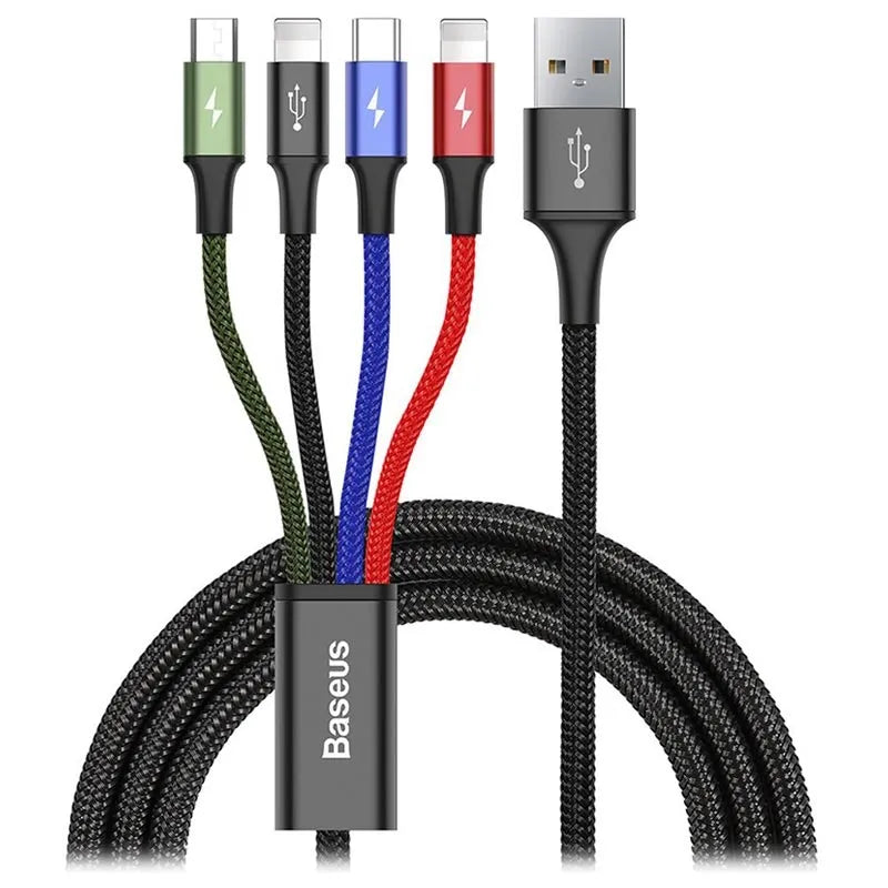 Baseus Rapid Series 4-in-1 charging cable with Lightning Type-C Micro-USB