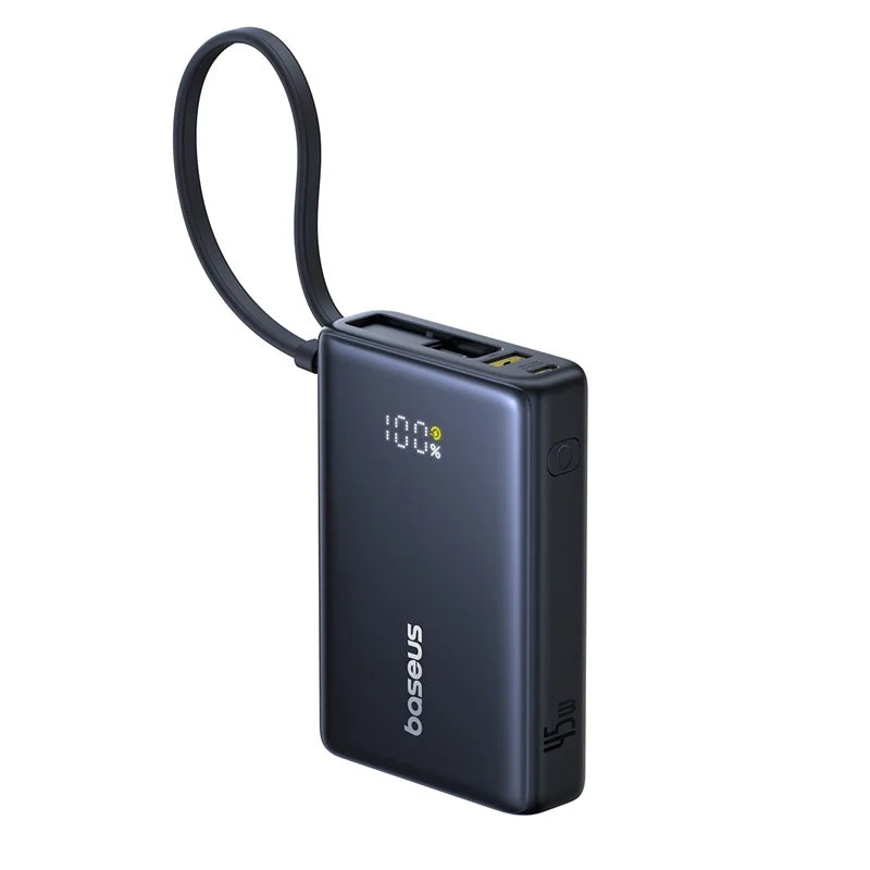 Baseus PicoGo 10000mAh 45W Power Bank with Built-in USB-C Cable & Digital Display