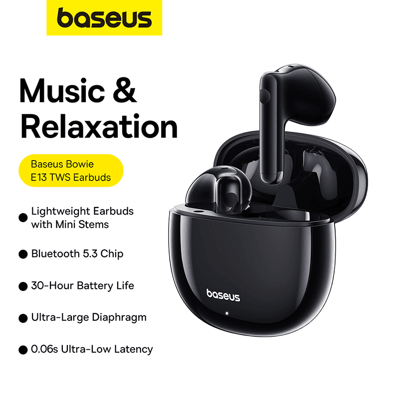 Baseus Bowie E13 Wireless Earbuds (Black/White)