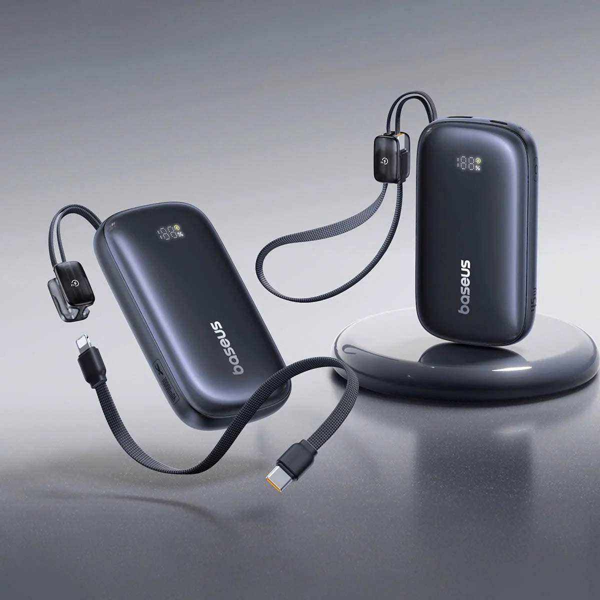 Baseus power bank with detachable Type-C to Lightning cable