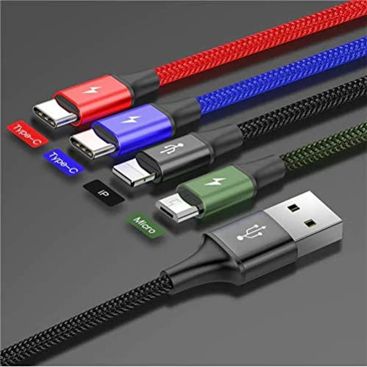 Baseus Rapid Series 4-in-1 Charging Cable – Lightning x2, Type-C & Micro-USB (3.5A)