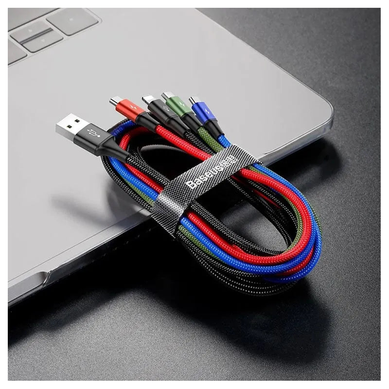 Baseus Rapid Series 4-in-1 Charging Cable – Lightning x2, Type-C & Micro-USB (3.5A)