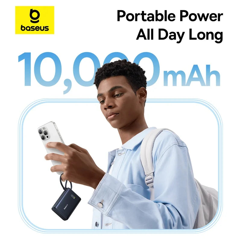 Baseus PicoGo 10000mAh 45W Power Bank with Built-in USB-C Cable & Digital Display