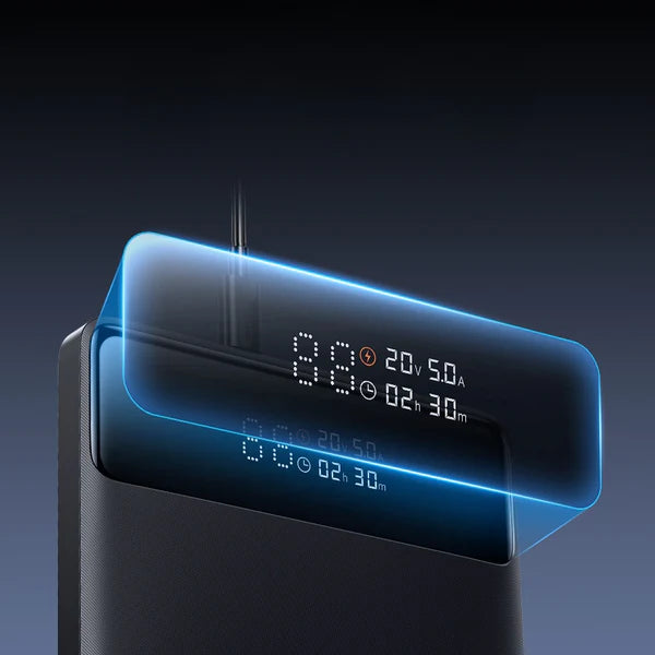 Baseus 100W power bank with digital display charging MacBook