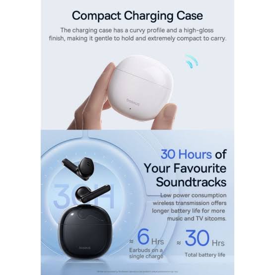 Baseus Bowie E13 Wireless Earbuds (Black/White)