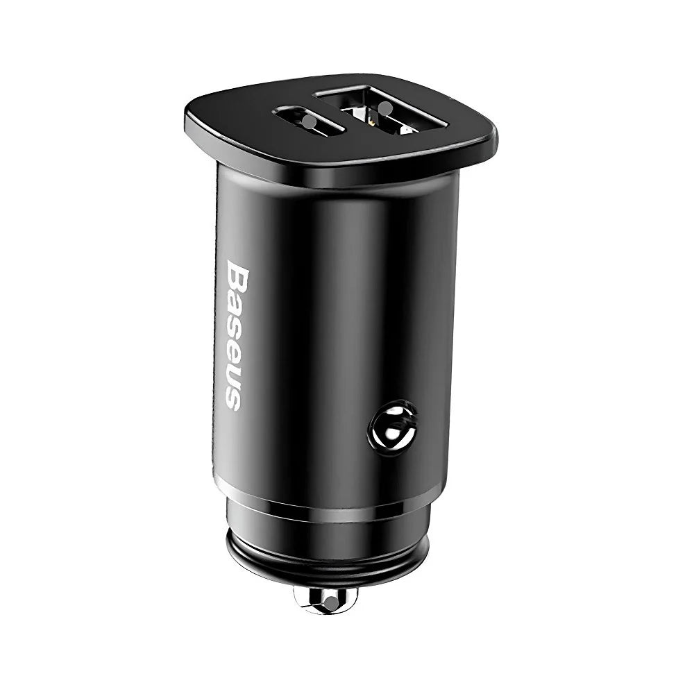 Aluminum alloy car charger with two USB ports